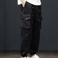 thumbnail image 6 of YABCSAZ Cargo Pants for Men Straight Baggy Stretch Elastic Waist Drawstring Pants Relaxed Fit Trousers Pant Trendy Relaxed Fit Stretch Long Pants for Workout, Jogging, Running, 6 of 7