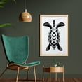 thumbnail image 2 of Turtle Wall Art with Frame, Detailed Single Top View Silhouette in Monochromatic Design Graphic, Printed Fabric Poster for Bathroom Living Room, 23" x 35", Charcoal Grey and White, by Ambesonne, 2 of 2