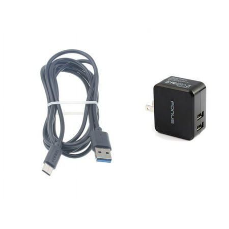 17W Home Charger for Google Pixel 7/Pro/6a/6/Pro Phones - 2-Port USB 3.4A Type-C Cable 6ft Power Adapter Compatible With Pixel 7/Pro/6a/6/Pro Models