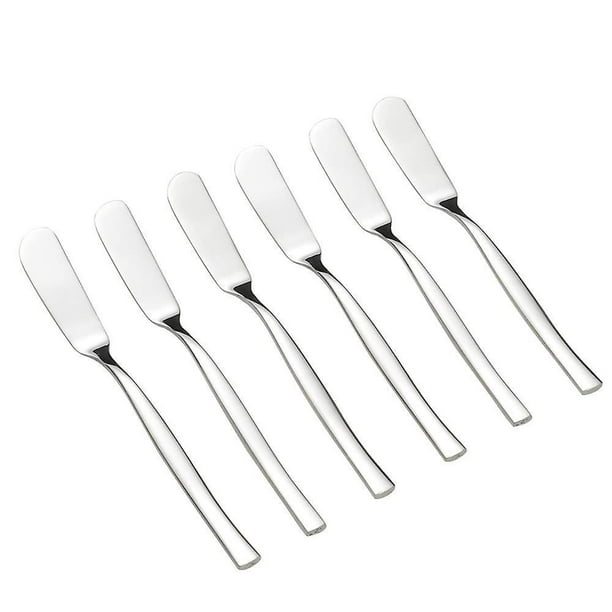 Juego de 6 cuchillos para mantequilla, a prueba de herrumbre, cuchillos para mesa, cuchillos para mantequilla resistentes, cuchillo de comedor de acero inoxidable, cubiertos para carne de postre