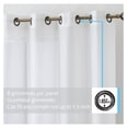 thumbnail image 2 of saney 2 Piece Semi Sheer Voile Short Window Curtain Drapes Grommet Panels for Small Windows, Bathroom & Kitchen (54" W x 54" L, White), 2 of 9