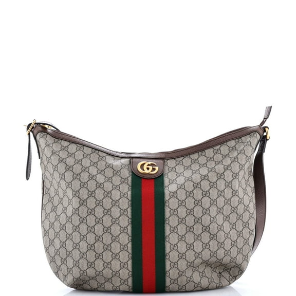Pre-Owned Ophidia Half Moon Hobo GG Coated Canvas Large By Rebag