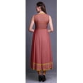 thumbnail image 4 of Bimba Dark Peach Damask Printed Women Designer Mandarin Collar Anarkali Dress Indian Ethnic Kurta XXX-Large, 4 of 6