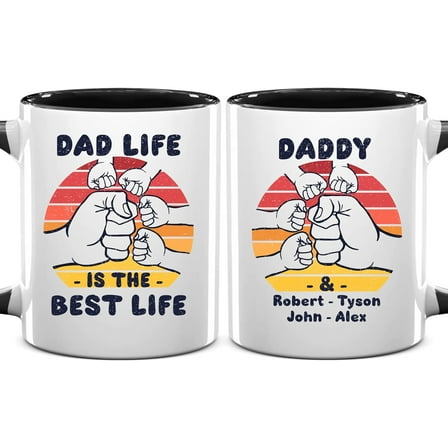 Personalized Father's Day Gifts For Dad Grandpa, Personalized Mugs With Names For Dad, Custom Father's Day Coffee Mug 11oz, Father's Day Gift From Daughter Son, Dad Mug From Kid Daughter Son