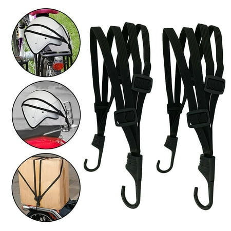 

2Pcs Elastic Bungee Cords with Hooks Black Adjustable 60cm-110cm Bike Luggage Strap Helmet Strap for Bicycle and Motorcycles Luggage Trolley Trailer Cargo By BOOBEAUTY