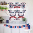 thumbnail image 6 of Happy Independence Day Kitchen Curtains Valances 3 Piece Set, 4TH OF JULY Watercolor U. S, Flag Butterflies Rod Pocket Tier Curtain and Valance Drapes for Small Window 36 Inch Length for Bedroom Cafe, 6 of 9