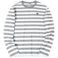 thumbnail image 4 of MLANM Men's Casual Cotton Striped Crewneck Long-Sleeve T-Shirt Basic Pullover Tee Shirt, XL Gray White, 4 of 7