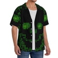 thumbnail image 2 of Honeii Numbers Skull for Men's Short-Sleeved Button-Up Collared Shirt Featuring A Pocket, Perfect for Beach Vacations, And Travel Adventures.-Large, 2 of 5