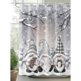 thumbnail image 2 of Grey Christmas Standard Shower Curtain Set, Waterproof Shower Curtains for Bathroom, Gnomes Xmas Snowflake Gifts Winter Washable Fabric Cloth Bath Curtain for Bathtub with Hooks 72x72 Inches, 2 of 6