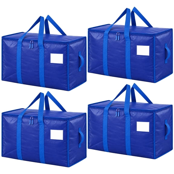 Fenmay 4 Pack Heavy Duty Extra Large Moving Bags with Backpack Straps, Reinforced Handles & Smooth Zippers, Waterproof Puncture Resistant Storage Totes for Clothes, Dorm, Moving & Travel