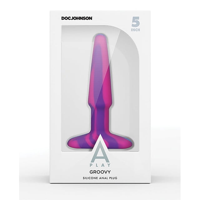 A Play Plug Anal en Silicone Groovy de 5 Pouces - Multicolore/jaune