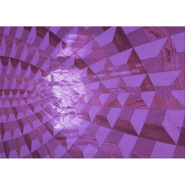 Ahgly Company Machine Washable Indoor Rectangle Transitional Dark Magenta Purple Area Rugs, 2' x 3'