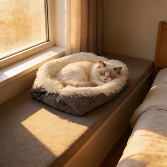 Cat Beds Small Dog Bed, Self Warming Cat Dog Mat Washable Warm Fluffy Pet Pad Calming Cushion Soft Kitty Bed for Indoor Outdoor Crate Pets Cat Small Dog Sleeping,A