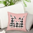 thumbnail image 4 of Easter Bunny Pink Pillow Covers 18x18 Inch Set of 2 Black and White Buffalo Plaid Rabbit Family Easter Decorations Throw Pillow Covers Spring Farmhouse Outdoor Home Decor Cushion Case for Sofa Couch, 4 of 5