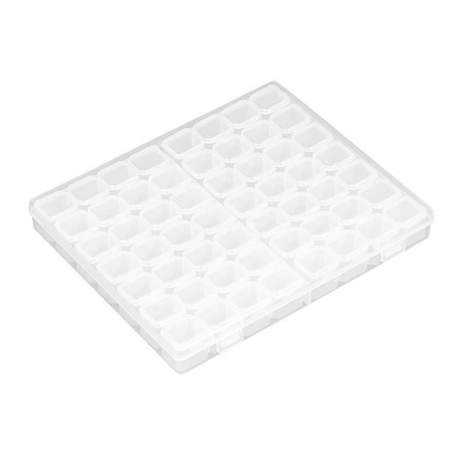 Caja de Almacenamiento de Plástico Transparente para Joyas de Uñas Desmontable.