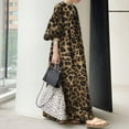 thumbnail image 3 of ZANZEA Womens Dresses Leopard Printed 3/4 Sleeve O-Neck Long Dress, 3 of 4