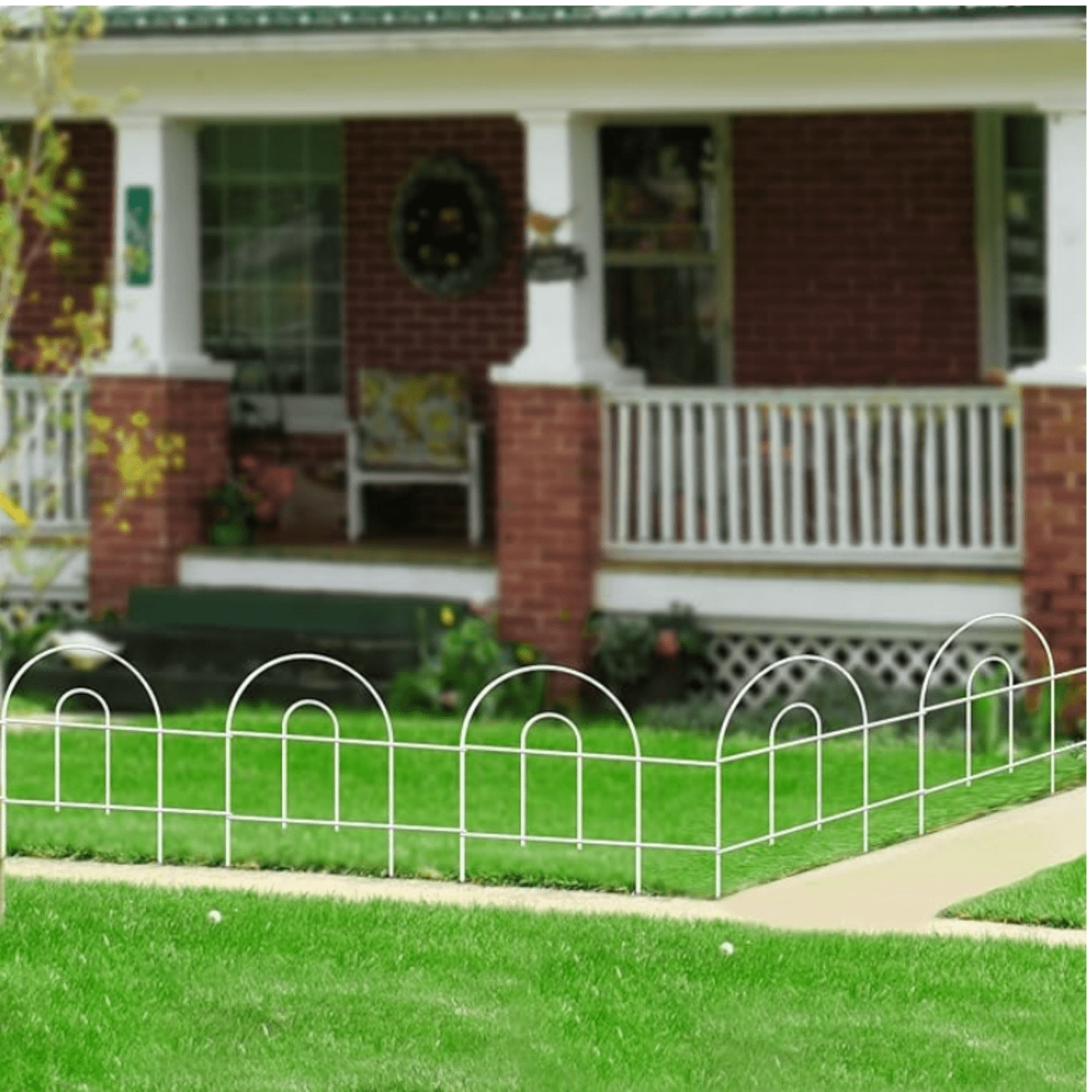 White Garden Fence Border 18in X50ft Outdoor Metal Wire Garden Fencing Flower Bed Folding Fences Panel Patio Edging Landscape for Yard