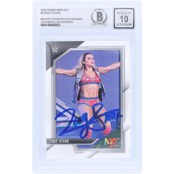 Zoey Stark WWE Autographed 2022 Panini NXT #6 Beckett Fanatics Witnessed Authenticated 10 Card - Fanatics Authentic Certified