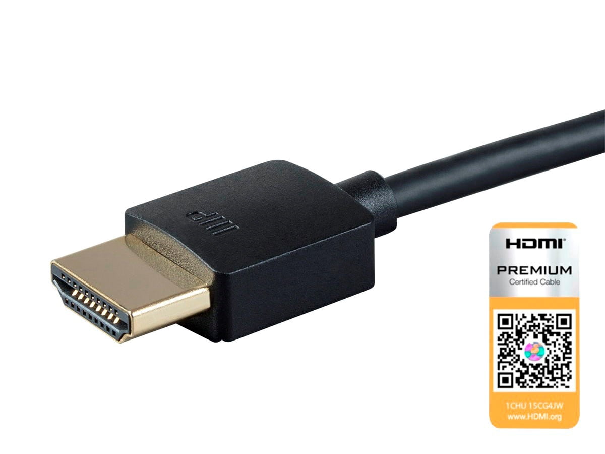 Monoprice HDMI Cable - 6 Feet - Black (5 Pack) Certified Premium, High Speed, 4K@60Hz, HDR, 18Gbps, 34AWG, YUV 4:4:4, Compatible with UHD TV and More - Ultra Slim Series