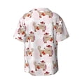 thumbnail image 6 of Lsque Dachshund Dog Puppy print Men's Cuban Collar Short Sleeve Shirt Summer Beachwear Casual Button Down Fashionable Vacation Leisure Shirt-Medium, 6 of 7