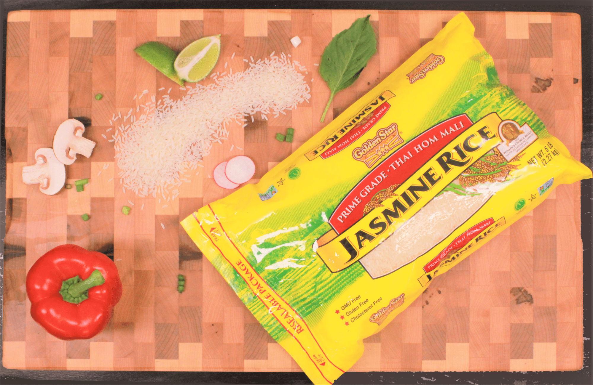 (2 pack) Golden Star Thai Hom Mali Jasmine Rice, 5 lbs