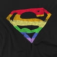 thumbnail image 3 of Superman Rough Rainbow Logo Kids T Shirt (3) for Youth Toddler Boys and Girls, Black, 3 of 5