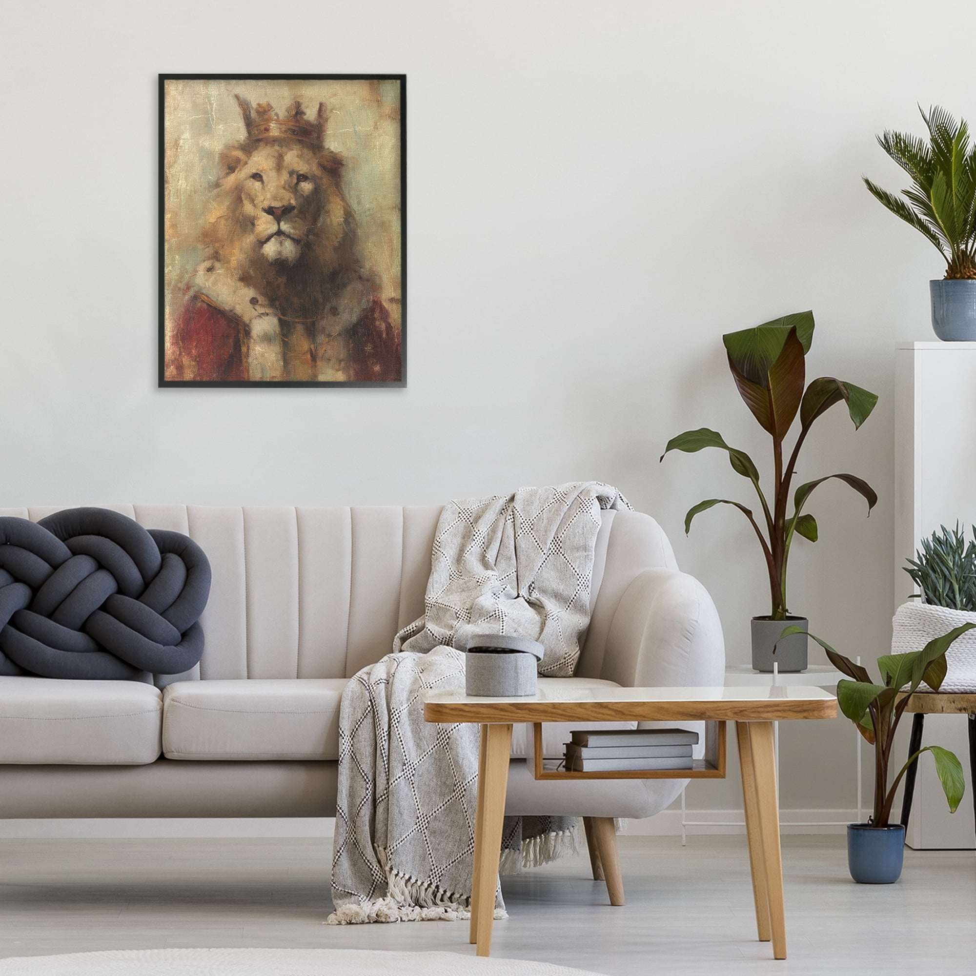 Stupell Industries Regal Lion Sovereign Black Framed Giclee Art, design by Svetlana Aleynikova