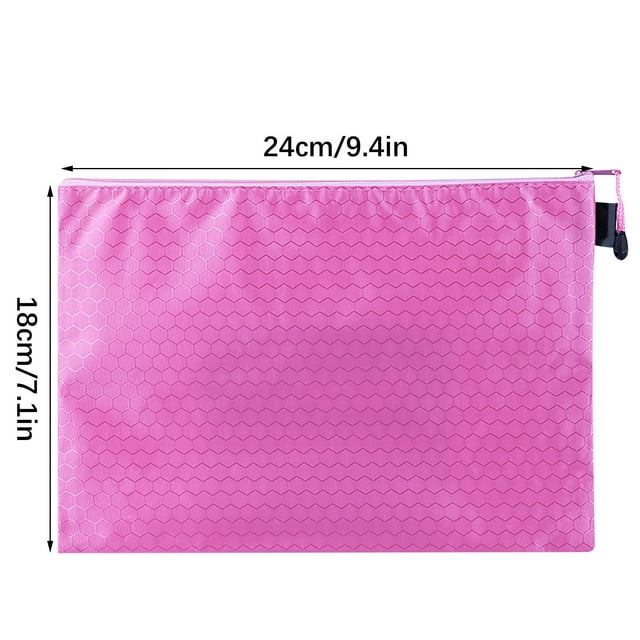 Penkiiy Dossier à Motif Nid d'Abeille Taille Lettre avec Fermeture Éclair, Multicolore, 1 Unité