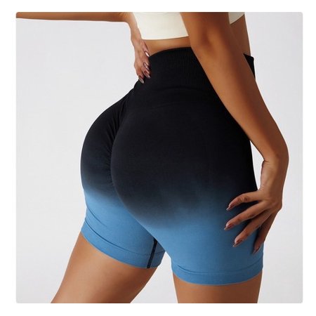 Pantalones Cortos De Yoga Sin Costuras Con Rampa Degradada,