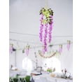 thumbnail image 7 of Sinhoon 6 Pack 3.75 Feet/Piece Artificial Fake Wisteria Vine Ratta Hanging Garland Silk Flowers String Home Party Wedding Decor (White), 7 of 7