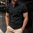 thumbnail image 3 of Camisa informal de manga corta con bolsillo para hombre, ideal para vacaciones y uso diario, con diseño estampado en poliéster, tallas S-XXXL., 3 of 5