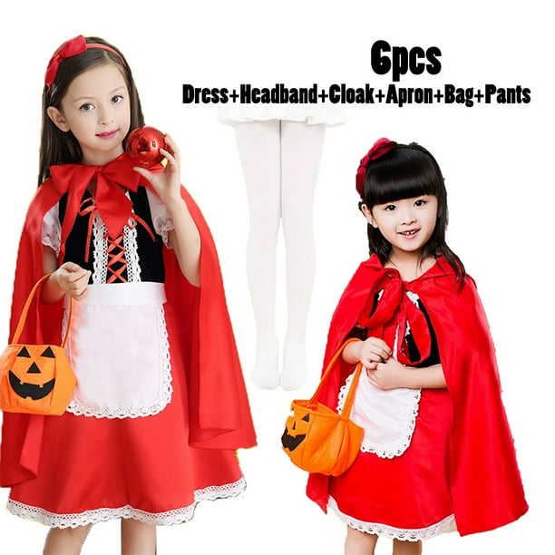 Disfraz De Niña Halloween Disfraz Halloween Bebe FYMNSI Disfraz De Caperucita Roja De Lujo Para Niñas De Halloween, Capa De Cuentos De Hadas De 3 A 6 Meses Disfraz Niña 1 Año