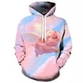 thumbnail image 2 of Sudadera con capucha de primavera y otoño con estampado 3D de cerdo lindo volador, sudadera con capucha informal de talla grande para hombre, 2 of 5