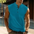 thumbnail image 6 of cocolona Mens Summer Tank Tops Sleeveless V Neck Button T-Shirts Fashion Casual Solid Color Blouses, 6 of 6