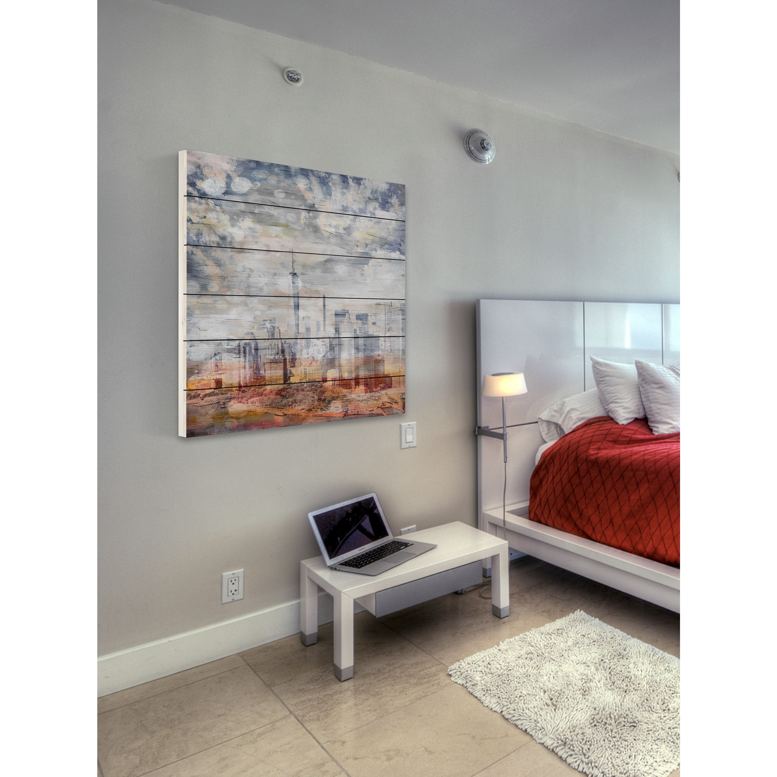Parvez Taj "Pastel NYC" Print on White Wood