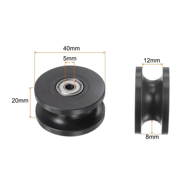 PATIKIL 19mm Drawer Rollers 8 Pack - Plastic Pulley Wheels With Bearings For Smooth Drawers