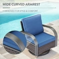 thumbnail image 6 of Planntonneo Outdoor Wicker Swivel Glider Chair Set of 2, Patio Rocking Chairs with Blue Cushions, 6 of 8