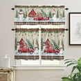 thumbnail image 2 of Christmas Kitchen Curtains and Valances Set, Farm Red Truck Window Treatments Tiers Winter Holiday Snowman Semi Sheer Half/Short Curtains for Small Windows Cafe /Living Room/ Bedroom 54x 36 in, 2 of 5