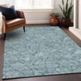 thumbnail image 5 of HomeRoots 672648 3 x 5 ft. Teal & Ivory Floral Transitional Washable Machine Made Rectangle Area Rug with UV Protection, 5 of 9