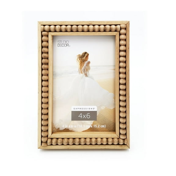 Expressions 4" x 6" Natural Beaded Frame by Studio Decor