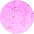 thumbnail image 1 of Ahgly Company Indoor Round Oriental Pink Traditional Area Rugs, 5' Round, 1 of 4