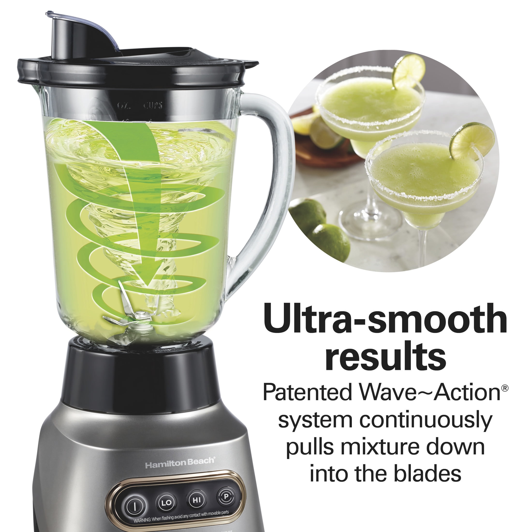 Hamilton Beach 3-in-1 Electronic Kitchen System, Smoothie Blender with 48 oz. Glass Jar, Food Processor Attachment and 20 oz. Travel Jar