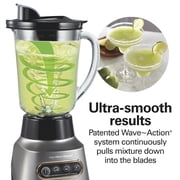 Hamilton Beach 3-in-1 Electronic Kitchen System, Smoothie Blender with 48 oz. Glass Jar, Food Processor Attachment and 20 oz. Travel Jar
