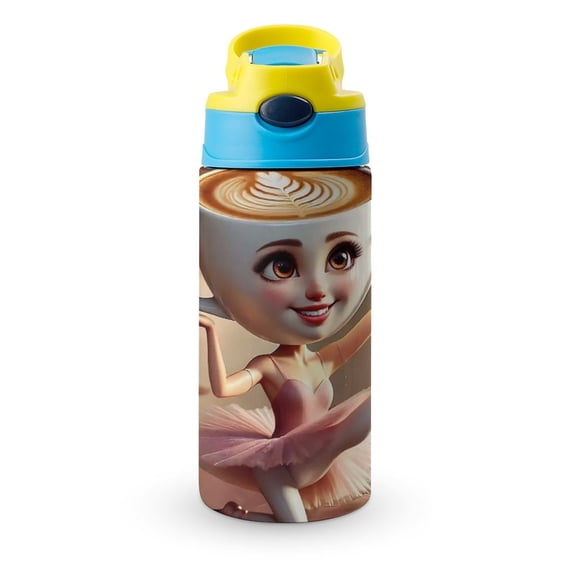 Ballerina Cappuccina Water Bottle with Straw Vacuum Insulated Stainless Steel Reusable Proof Water Cup Sports Insulated Kettle
