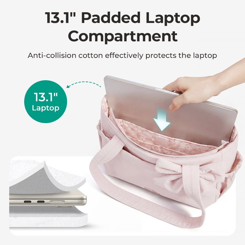 BAGSMART Lightweight Tote Bag for Women, Everyday Casual Shoulder Handbags for Travel, Work, Beach, Gym, Shop, Pink