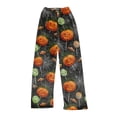 thumbnail image 4 of Watercolor Spiderweb Halloween Pajama Pants for Women, Fuzzy Lounge Bottoms with Pumpkin & Ghost Print, Soft Elastic Waist Flannel Sleep Trousers, 1 Pair Saffron XXXL, 4 of 6