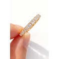 thumbnail image 2 of Jewelerix 10K Vermeil Yellow Gold Emerald Cut Moissanite Eternity Band, Bezel Set Stackable Wedding Ring, Perfect for Gift, 2 of 4