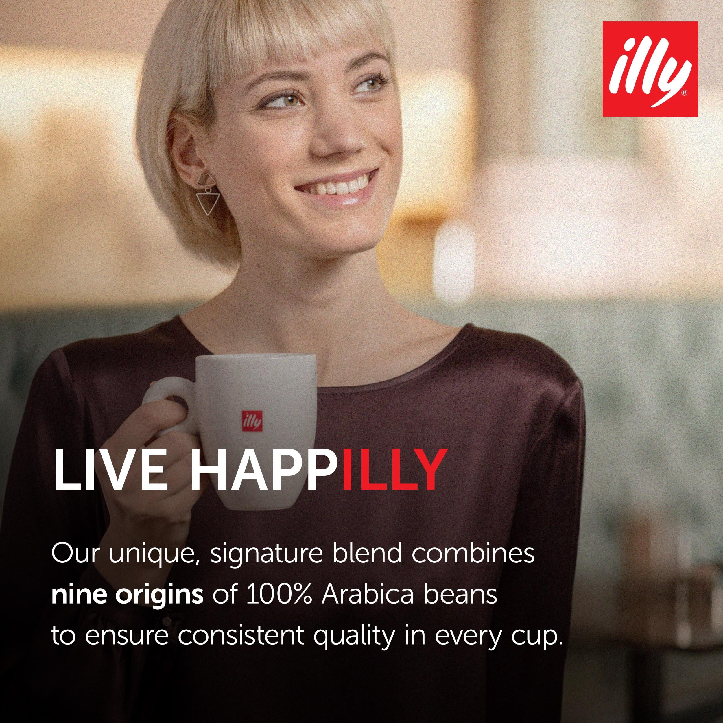 illy Grains de café Classico torréfaction moyenne, 8.8 oz • L'emballage unique du café sous pression préserve la saveur • Provenant du meilleur café 100 % Arabica • Goût magnifiquement équilibré et constant