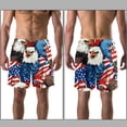 thumbnail image 3 of luoweisi Men's Beach Shorts Quick Dry Swim Trunks with Mesh Lining American Flag and Animals M, 3 of 5