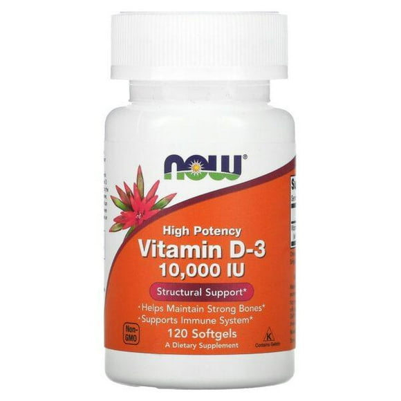 Vitaminas Now Vitamina d3 10,000 IU 120 Cápsulas Now Vitamin D-3 10,000 IU